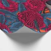 Rode waratah en sprookjes cadeaupapier (Hoek)