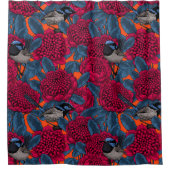 Rode waratah en sprookjes douchegordijn (Voorkant)