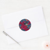 Rode waratah en sprookjes ronde sticker (Envelop)