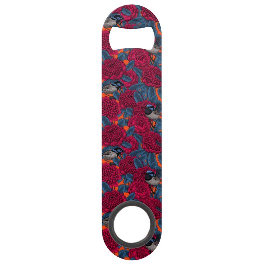 Rode waratah en sprookjes speed flessenopener (Achterkant)