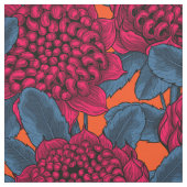 Rode waratah en sprookjes stof (Swatch)