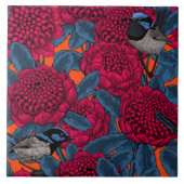 Rode waratah en sprookjes tegeltje (Voorkant)