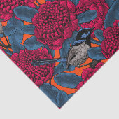 Rode waratah en sprookjes tissuepapier (Detail)