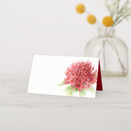Rode waratah waterverf kunst gast plaats kaarten plaatskaartje