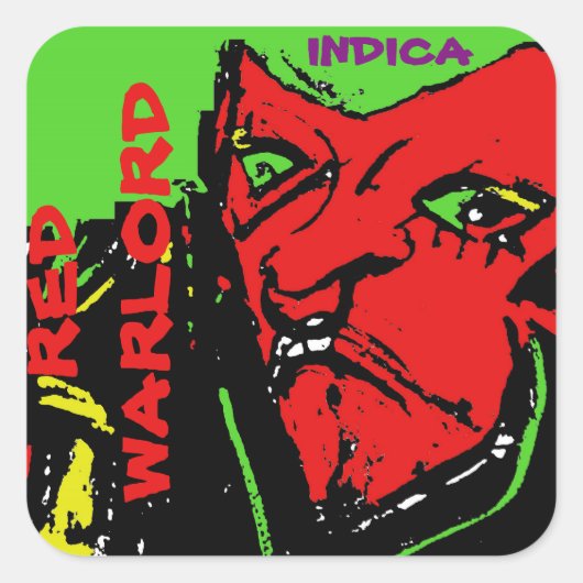 RODE WARLORD INDICA VIERKANTE STICKER (Voorkant)