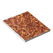 Rode, warm gedroogde pekelvlokken notitieblok (Schuin)