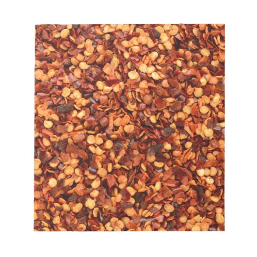 Rode, warm gedroogde pekelvlokken notitieblok (Voorkant)