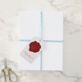 Rode Waszegel Bedankt Elegant Formeel Feest Cadeaulabel (Met Touw)