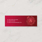 Rode-waszegel-monogram Mini Visitekaartje (Achterkant)