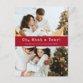 Rode Wat Een Jaar Kerstkaart Briefkaart (Voorkant)