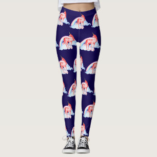 Rode Watercolor Eenhoorn Leggings