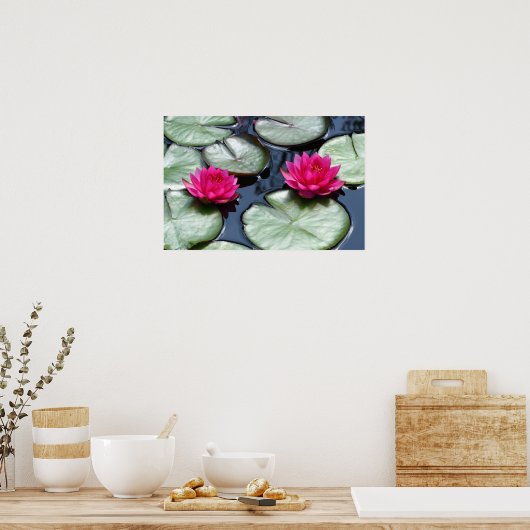 Rode waterlio's - Canvasprinters Poster (Keuken)