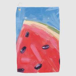 Rode Watermeloen | Aquarel Fruit Schilderij Golfhanddoek