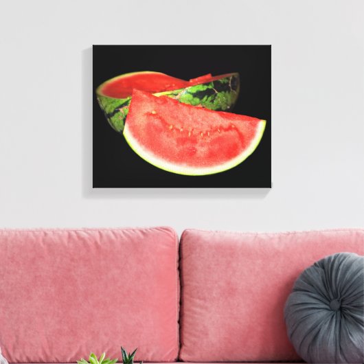 Rode watermeloen canvas afdruk (Insitu (Woonkamer))