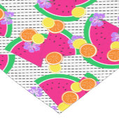 Rode Watermeloen Gele Citroenen Tropisch op wit Korte Tafelloper (Hoek)