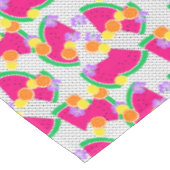 Rode Watermeloen Gele Citroenen Tropisch op wit Tafelkleed (Gekanteld)