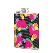 Rode Watermeloen Gele Tropische Citroenen Heupfles (Links)