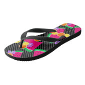 Rode Watermeloen Gele Tropische Citroenen Teenslippers (Schuin)