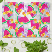 Rode Watermeloen Gele Tropische Citroenen Theedoek (Gevouwen)