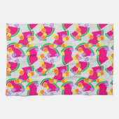 Rode Watermeloen Gele Tropische Citroenen Theedoek (Horizontaal)