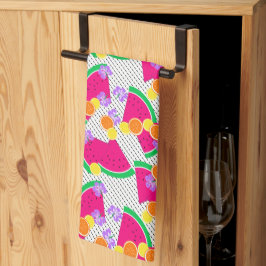 Rode Watermeloen Gele Tropische Citroenen Theedoek