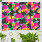 Rode Watermeloen Gele Tropische Citroenen Theedoek (Gevouwen)