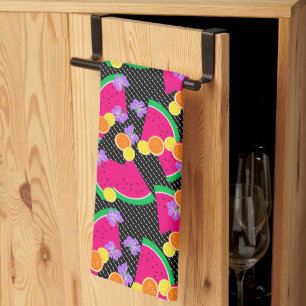 Rode Watermeloen Gele Tropische Citroenen Theedoek