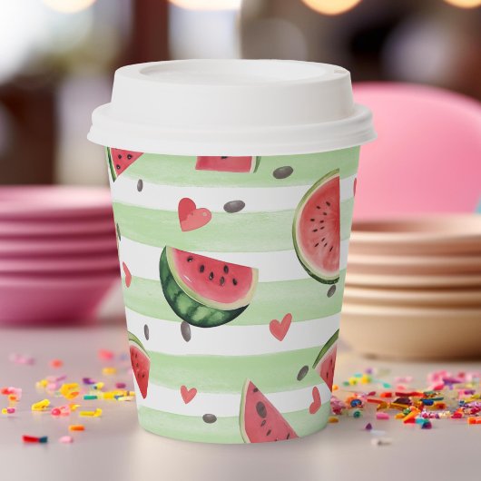 Rode watermeloen patroon, Zomerfeest Papieren Bekers
