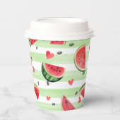 Rode watermeloen patroon, Zomerfeest Papieren Bekers (Voorkant)
