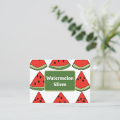 Rode Watermeloen Schijf Fruit Visitekaartje (Staand voorkant)