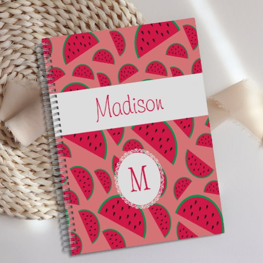 Rode Watermeloen Zomer Pret Trendige Monogram Planner