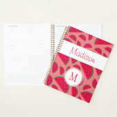 Rode Watermeloen Zomer Pret Trendige Monogram Planner (Display)