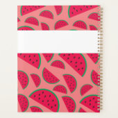 Rode Watermeloen Zomer Pret Trendige Monogram Planner (Achterkant)