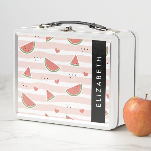 Rode watermeloenen, harten, strepen, Jouw naam (In situ)