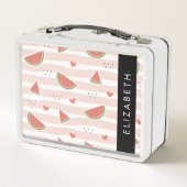 Rode watermeloenen, harten, strepen, Jouw naam (Achterkant)