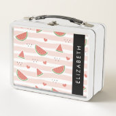 Rode watermeloenen, harten, strepen, Jouw naam (Voorkant)