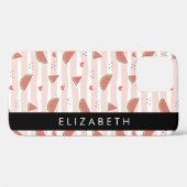 Rode watermeloenen, harten, strepen, Jouw naam Case-Mate iPhone Case (Achterkant (horizontaal))