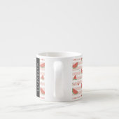 Rode watermeloenen, harten, strepen, Jouw naam Espresso Kop (Achterkant)