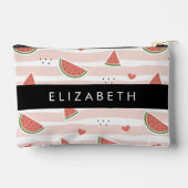 Rode watermeloenen, harten, strepen, Jouw naam Etui (Achterkant)