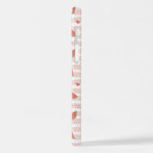 Rode watermeloenen, harten, strepen, Jouw naam iPhone Hoesje (Linkerkant)