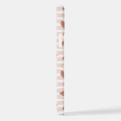 Rode watermeloenen, harten, strepen, Jouw naam iPhone Hoesje (Rechterkant)