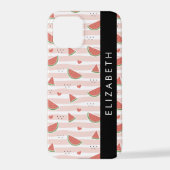 Rode watermeloenen, harten, strepen, Jouw naam iPhone Hoesje (Achterkant)