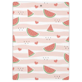 Rode watermeloenen, harten, strepen, Jouw naam Klembord (Achterkant)