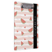 Rode watermeloenen, harten, strepen, Jouw naam Klembord (Rechts)