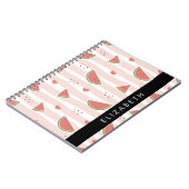 Rode watermeloenen, harten, strepen, Jouw naam Notitieboek (Linkerzijde)