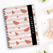 Rode watermeloenen, harten, strepen, Jouw naam Planner