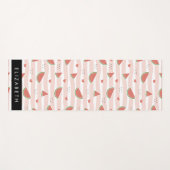 Rode watermeloenen, harten, strepen, Jouw naam Yogamat (Voorkant (horizontaal))