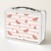 Rode watermeloenen, harten, strepen, zomerpatroon (Achterkant)