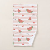 Rode watermeloenen, harten, strepen, zomerpatroon bad handdoek (Handdoek)