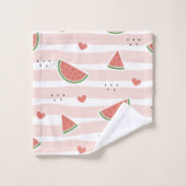 Rode watermeloenen, harten, strepen, zomerpatroon bad handdoek (Wasdoekje)